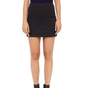 Free People Modern Femme Black Denim Mini Skirt